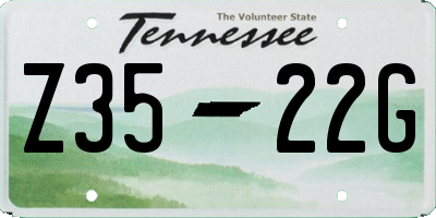 TN license plate Z3522G
