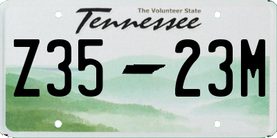 TN license plate Z3523M