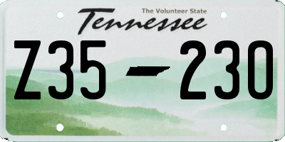 TN license plate Z3523O