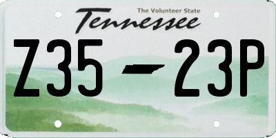 TN license plate Z3523P