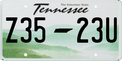 TN license plate Z3523U