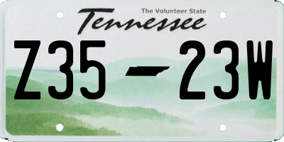 TN license plate Z3523W