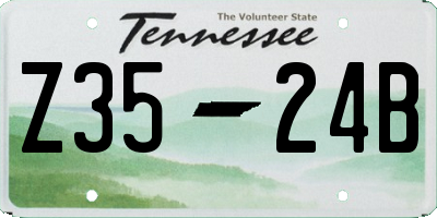 TN license plate Z3524B