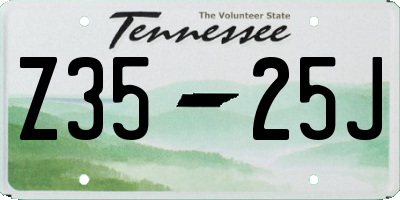 TN license plate Z3525J