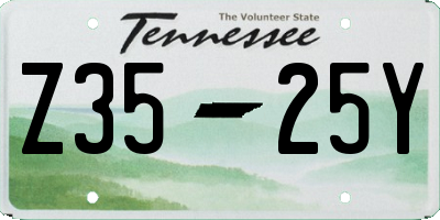 TN license plate Z3525Y