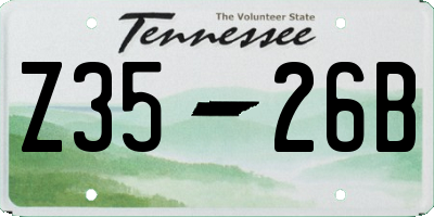 TN license plate Z3526B