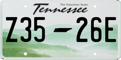 TN license plate Z3526E