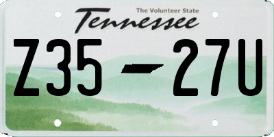 TN license plate Z3527U