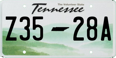 TN license plate Z3528A