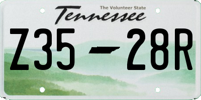 TN license plate Z3528R