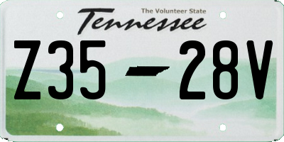TN license plate Z3528V