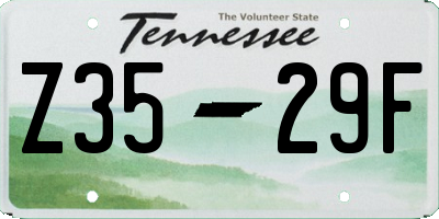 TN license plate Z3529F