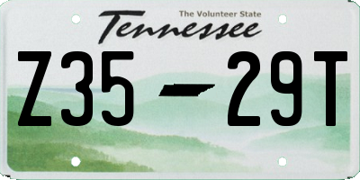 TN license plate Z3529T
