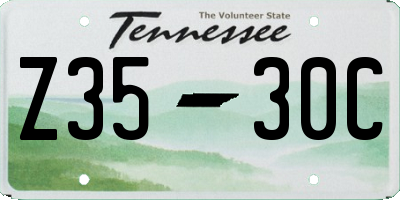 TN license plate Z3530C