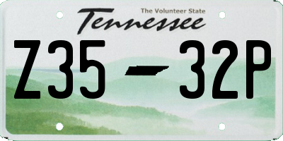 TN license plate Z3532P