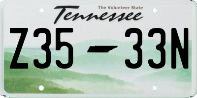 TN license plate Z3533N