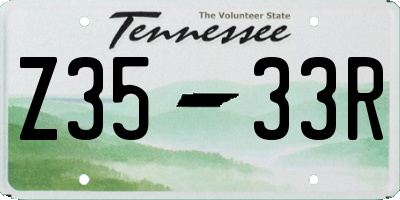 TN license plate Z3533R