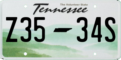 TN license plate Z3534S