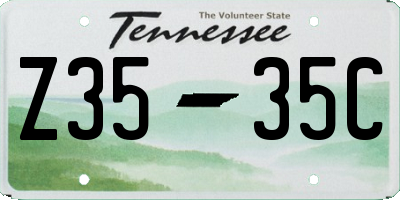 TN license plate Z3535C