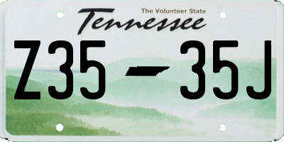 TN license plate Z3535J