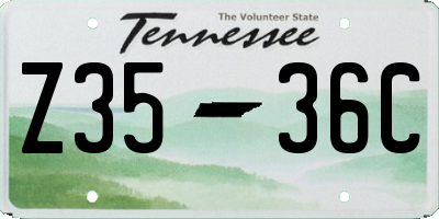 TN license plate Z3536C