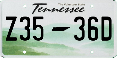 TN license plate Z3536D