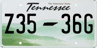 TN license plate Z3536G