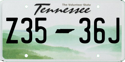 TN license plate Z3536J