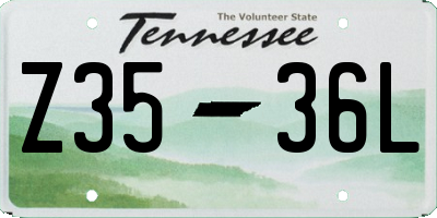 TN license plate Z3536L