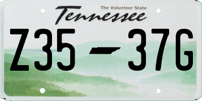 TN license plate Z3537G
