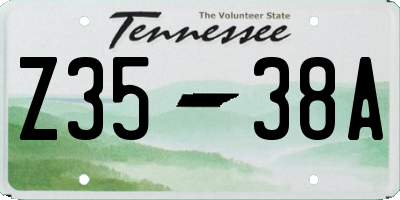 TN license plate Z3538A