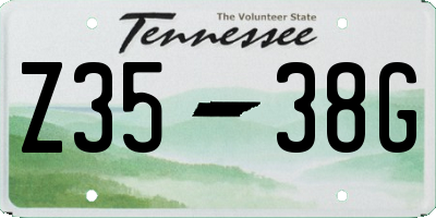 TN license plate Z3538G