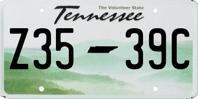 TN license plate Z3539C