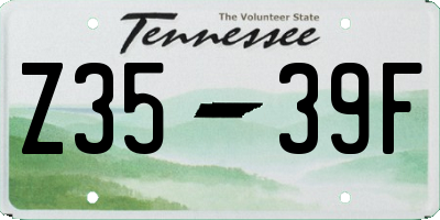 TN license plate Z3539F