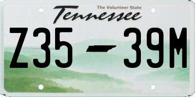 TN license plate Z3539M