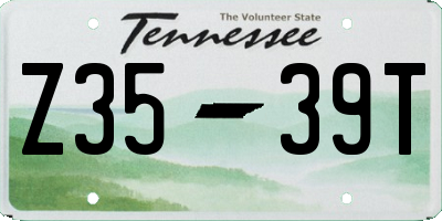 TN license plate Z3539T