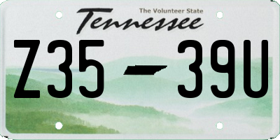 TN license plate Z3539U