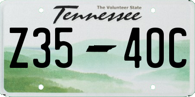 TN license plate Z3540C