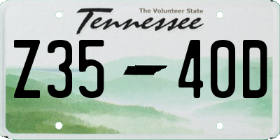 TN license plate Z3540D