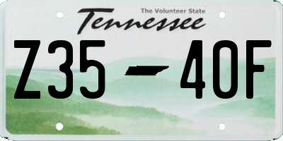 TN license plate Z3540F