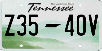 TN license plate Z3540V