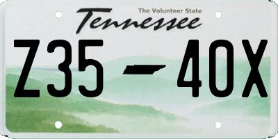 TN license plate Z3540X