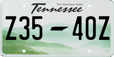 TN license plate Z3540Z