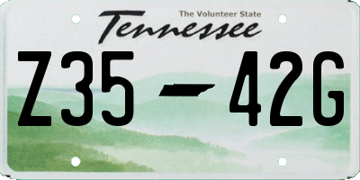 TN license plate Z3542G