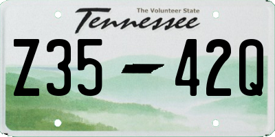 TN license plate Z3542Q