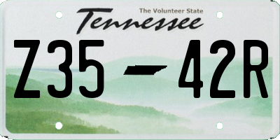 TN license plate Z3542R