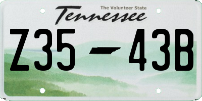 TN license plate Z3543B