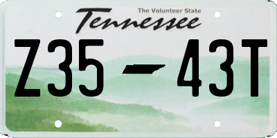 TN license plate Z3543T