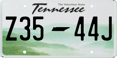 TN license plate Z3544J