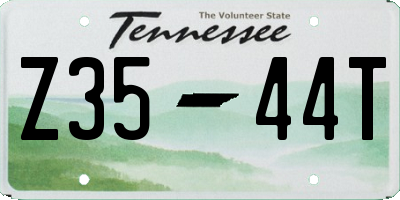 TN license plate Z3544T